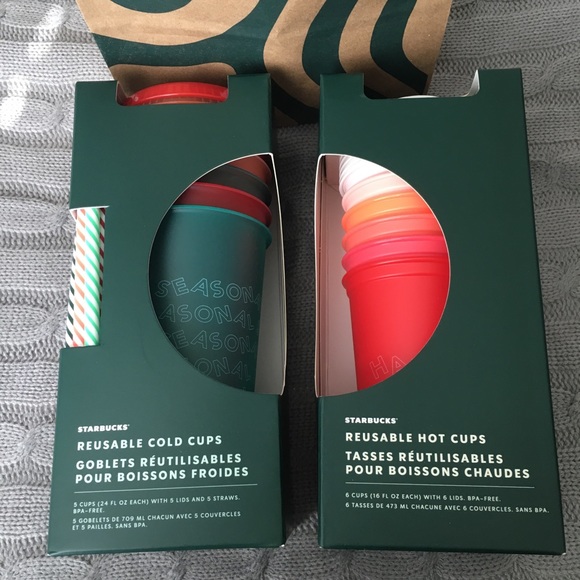Bundle of 2019 Starbucks Holiday Reusable Cups - Picture 2 of 8